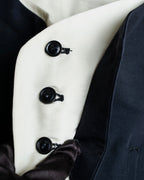 "LIMI feu" Cleric design inverted V-shaped hem short length jacket