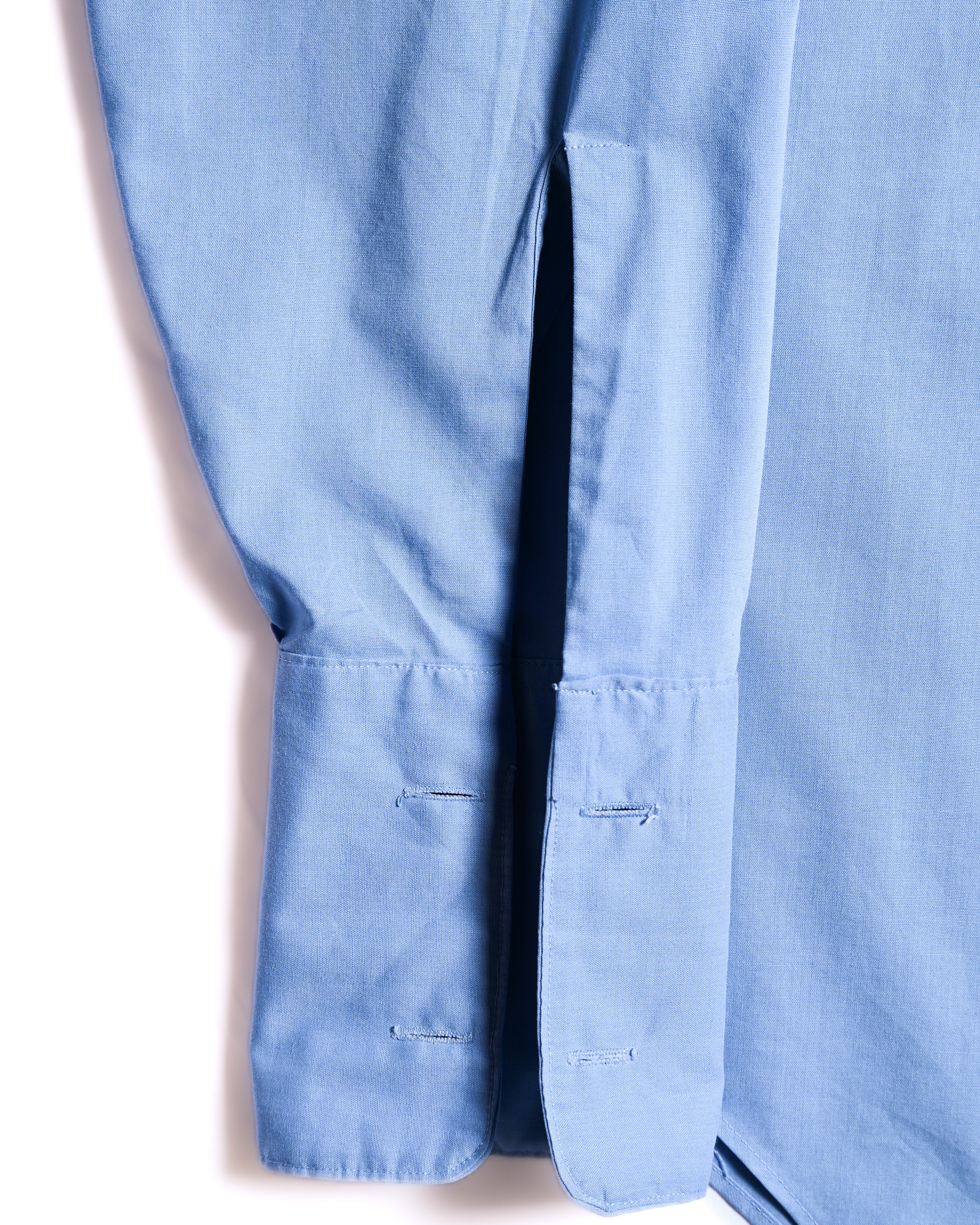VINTAGE/ Pointed Collar French Cuff Shirt Blue