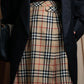 "BURBERRY" Nova check pattern box pleats mid length skirt