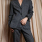 "Weekend Max Mara" Notch lapel tailored jacket & semi flared slacks herringbone set up