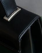 "PRADA" Structured top handle leather bag