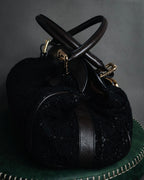 "DOLCE & GABBANA" 2005-06 Anniversary lace kisslock leather handbag