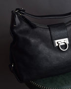 "Salvatore Ferragamo" Gancini motif design large leather shoulder bag