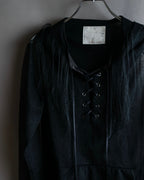 "sacai" Wig design sheer hooded pullover