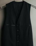 -SPECIAL- “Y’s” 90’s long tailored leather-trimmed vest
