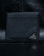 “Prada” Saffiano leather triangle logo wallet