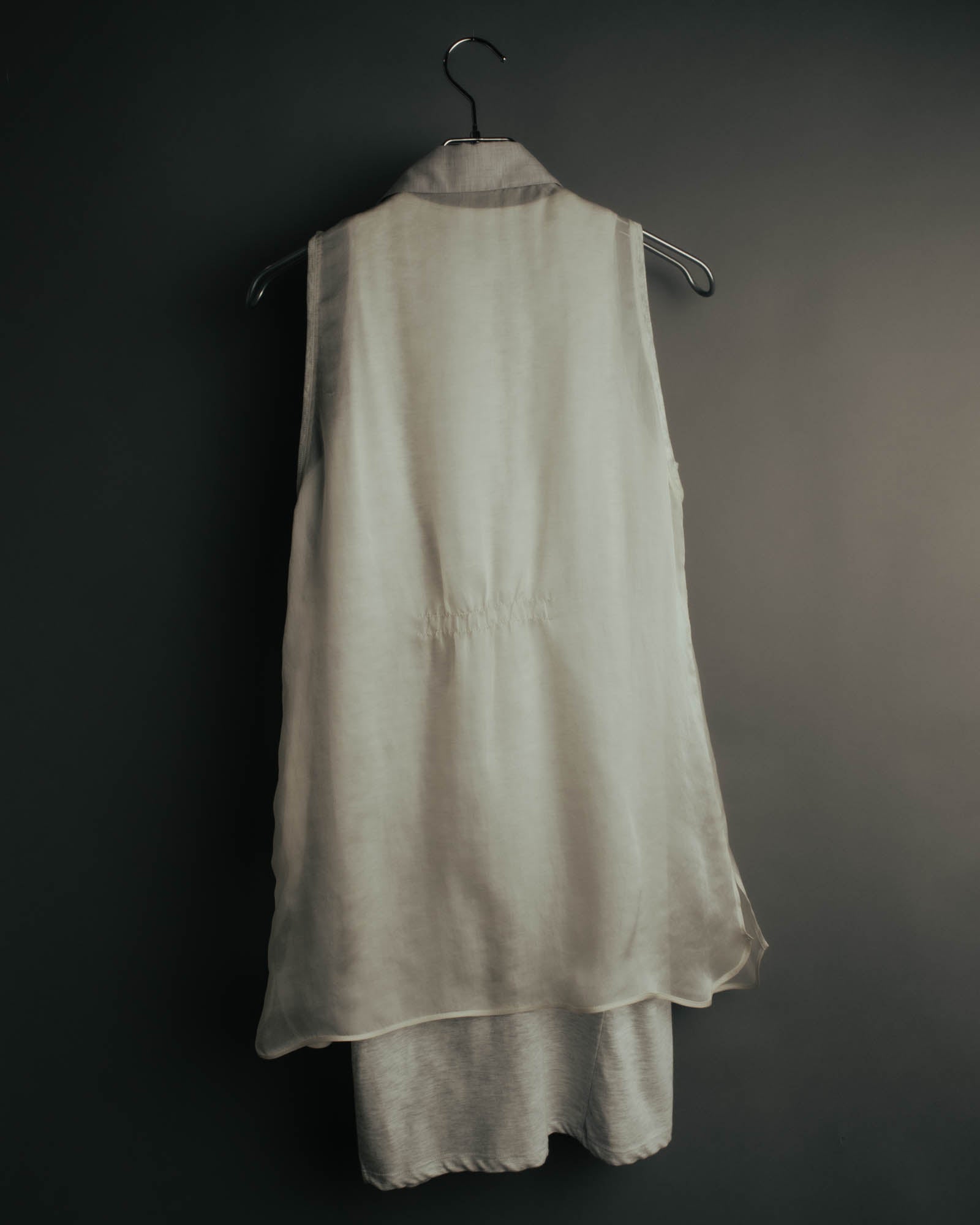 -SPECIAL- “Brunello Cucinelli” 00’s-10’s Sheer layered sleeveless tunic dress