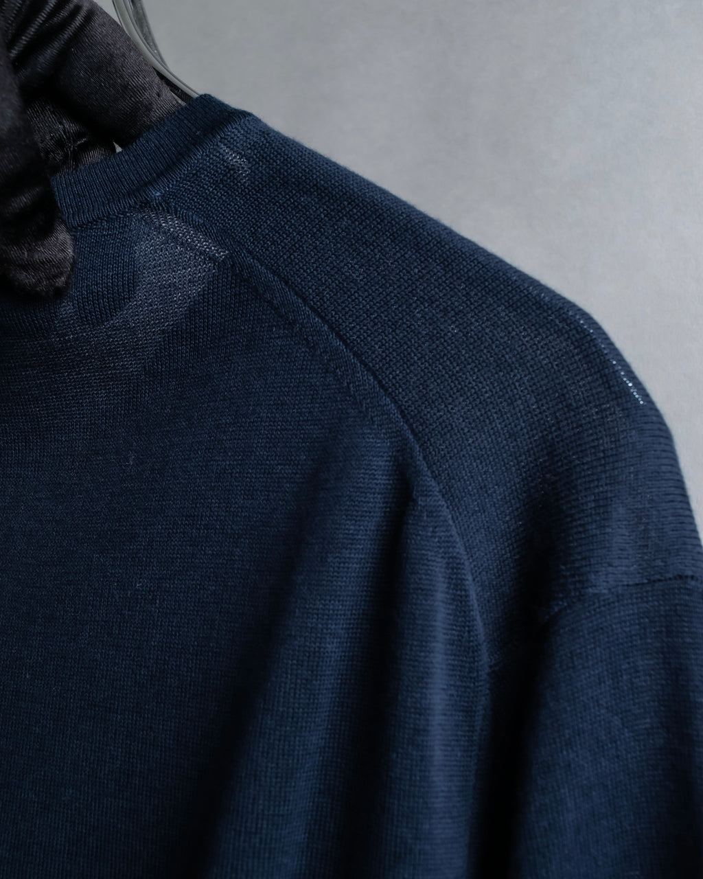 "PRADA" Raglan sleeves cotton navy color knit