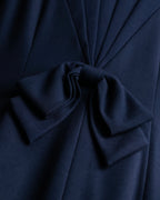 "BALENCIAGA" Gold button design navy color dress