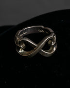 "Tiffany&Co" Double loving heart design silver ring