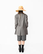 GIORGIO ARMANI/ Pure Cashmere Herringbone Oversized Tailored Jacket Gray
