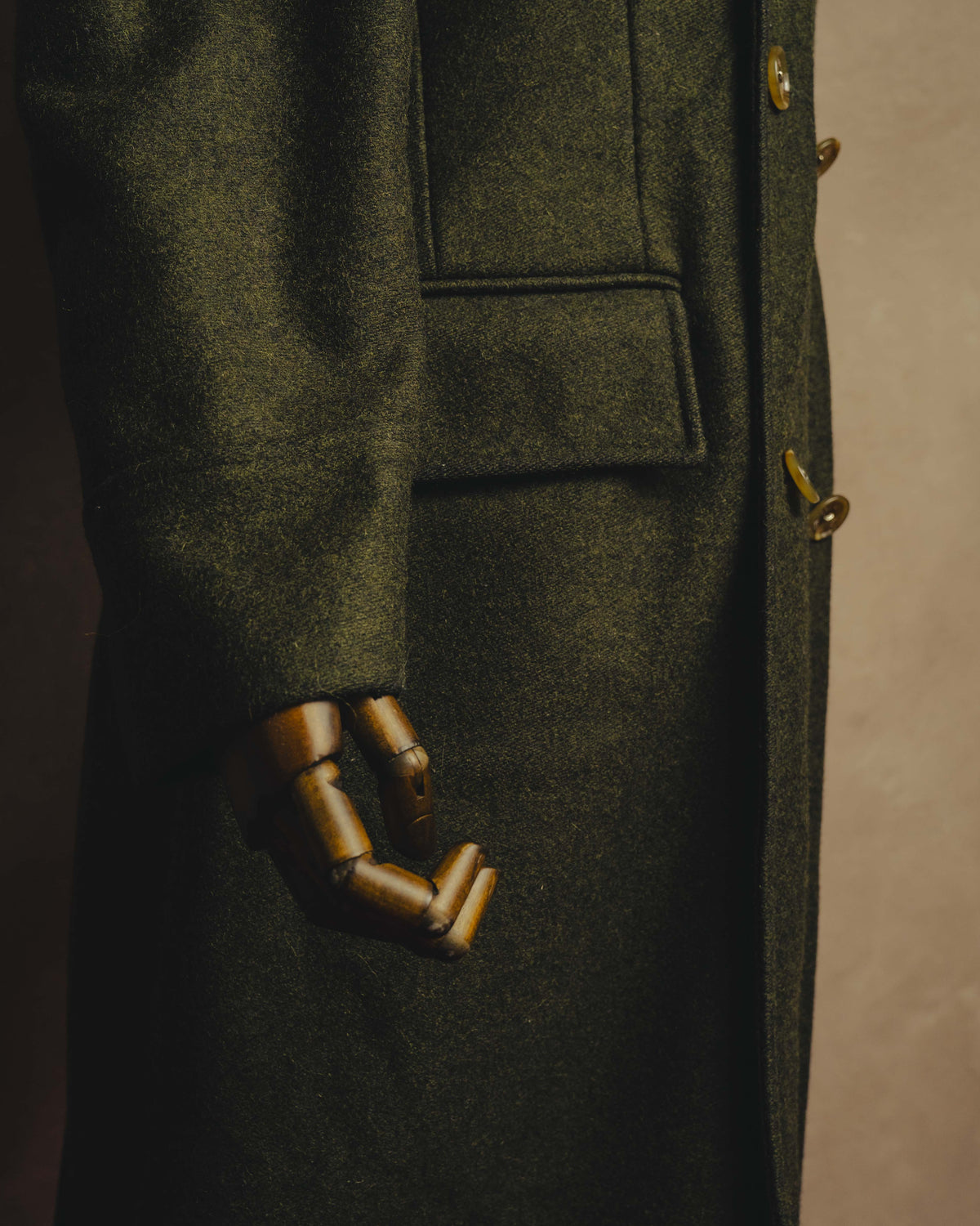 "D&G" 90's-00's Structured double-breasted wool-blend long coat