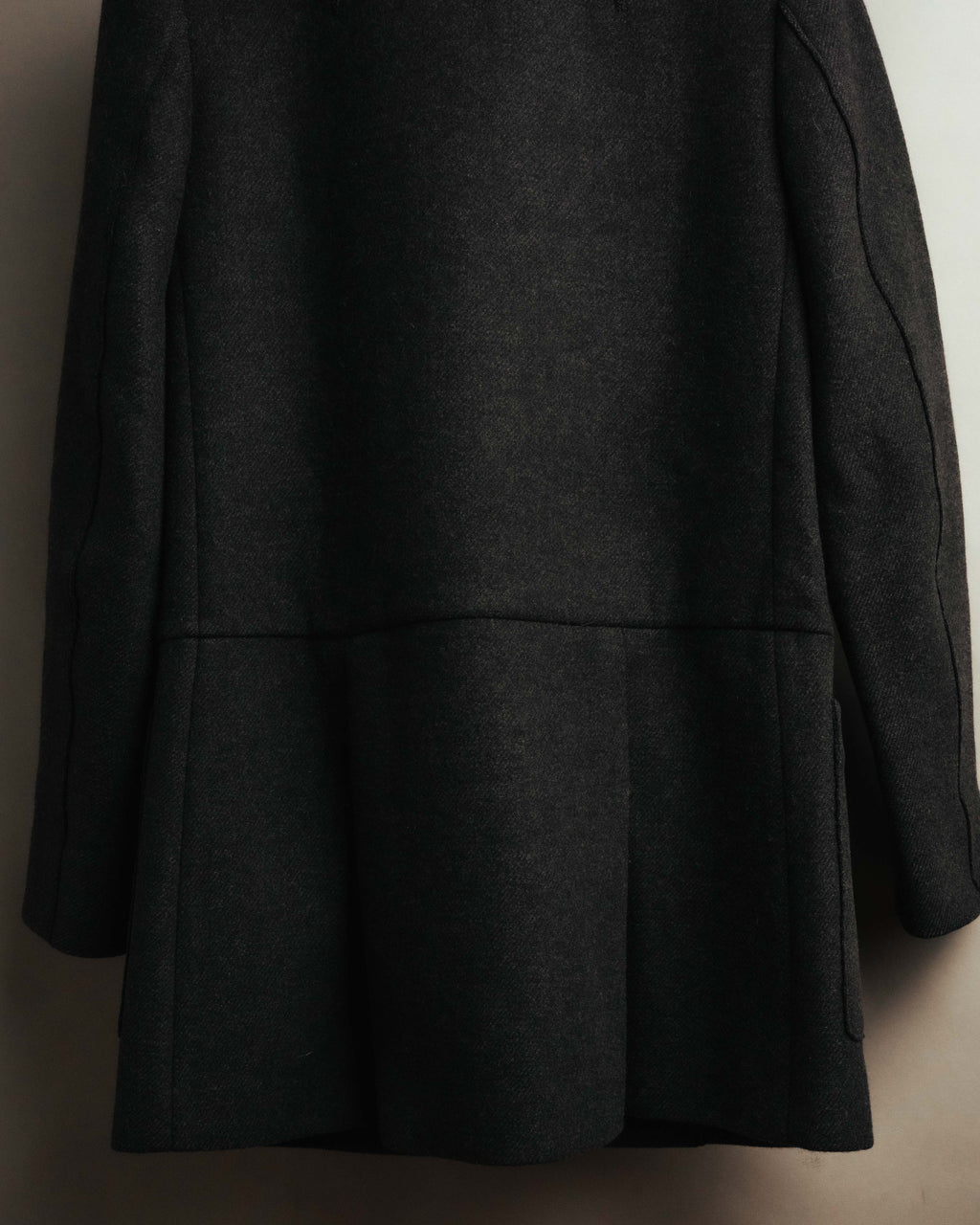 “miu miu” 00’s-10’s Wool angora leather buckle coat