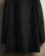 “miu miu” 00’s-10’s Wool angora leather buckle coat