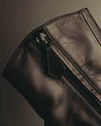"Hermès" Minimal dark brown leather ankle boots