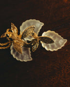 "Christian Dior" 70's-80's Sculptural leaf pendant necklace