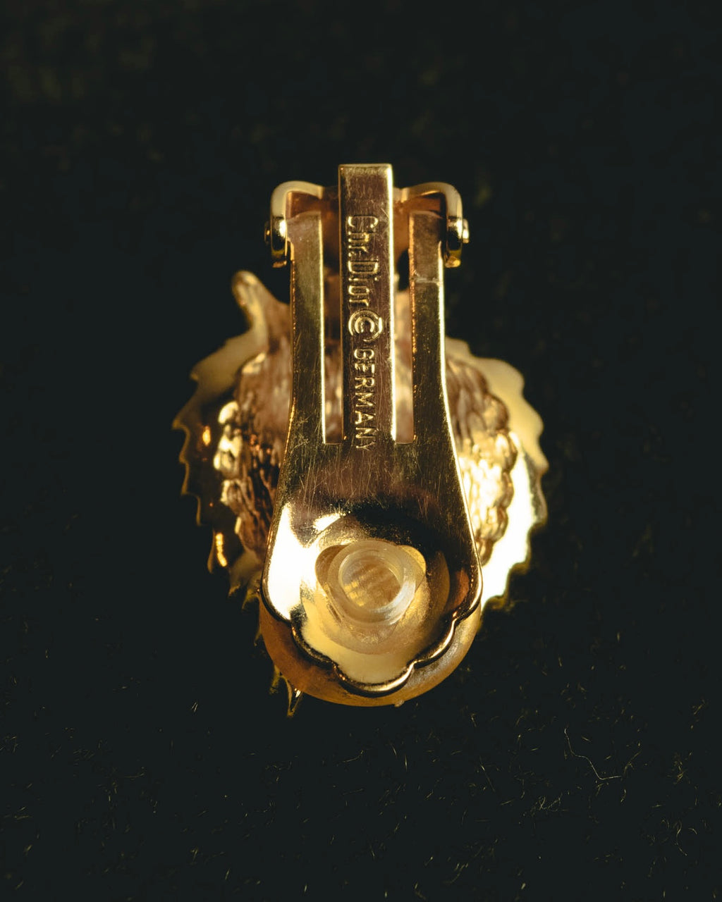 "Christian Dior" 70's-80's Sculptural botanical clip-on earrings