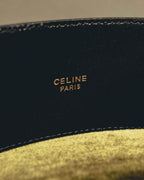 "CELINE" 18's-Glossy black chain leather belt