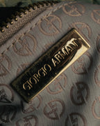 "GIORGIO ARMANI" 00's Crocodile-embossed leather tassel handbag