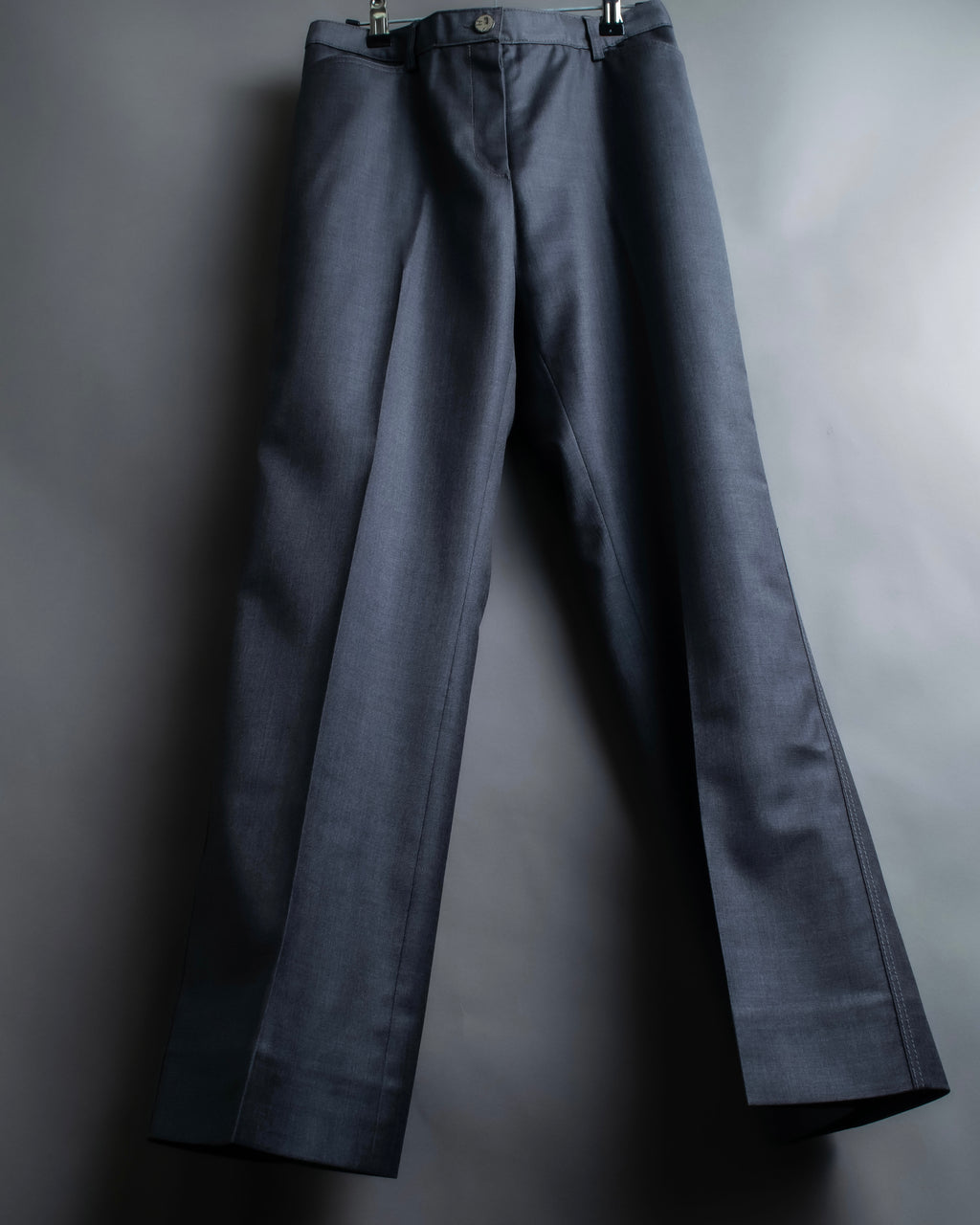 "CHANEL" 100% wool wide tapered slacks