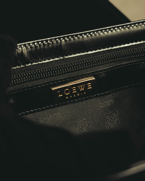 "LOEWE" 80's-90's Structured top-handle shoulder bag