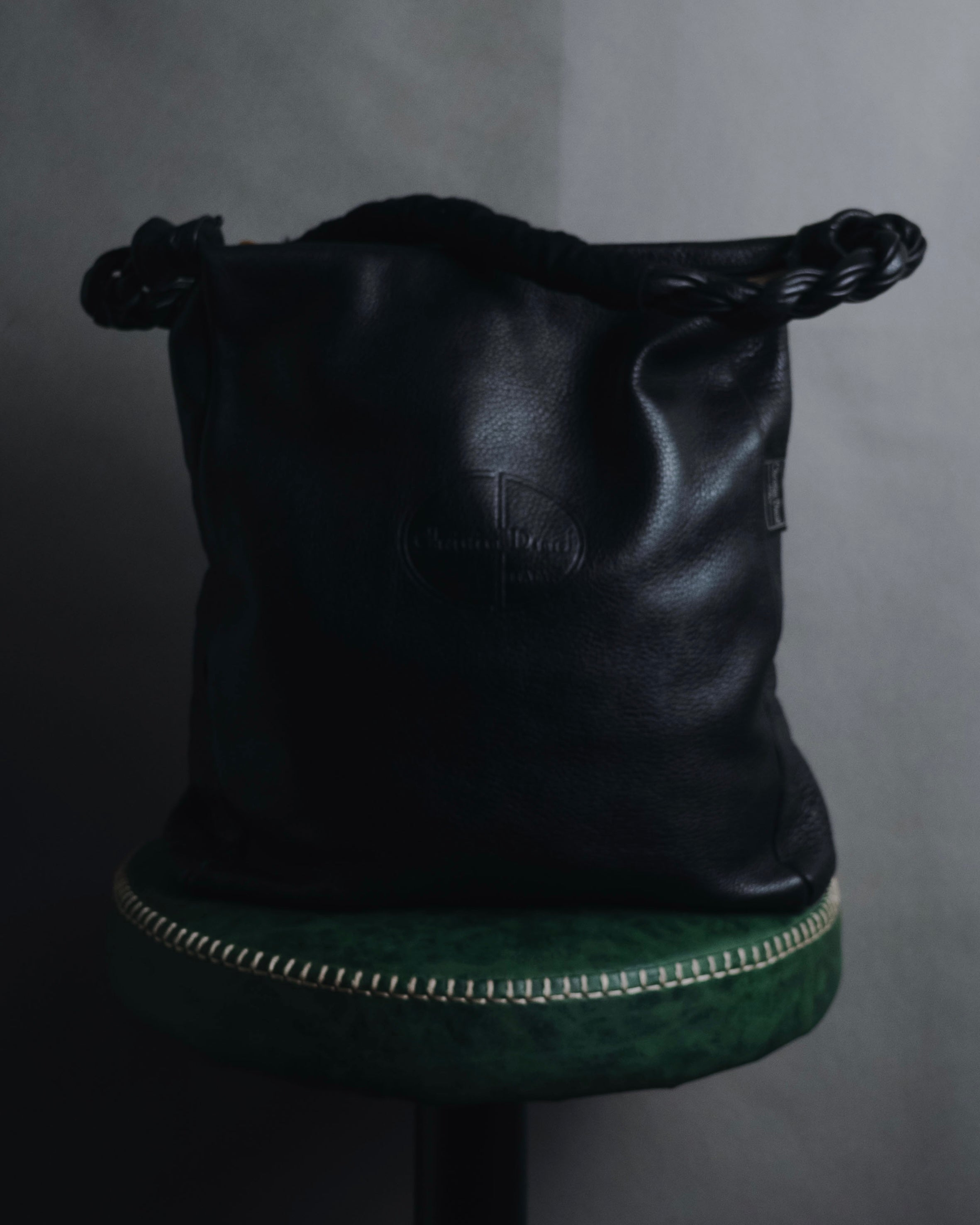 "Christian Daniel" 90’s-00’s Shrink leather braided strap shoulder bag