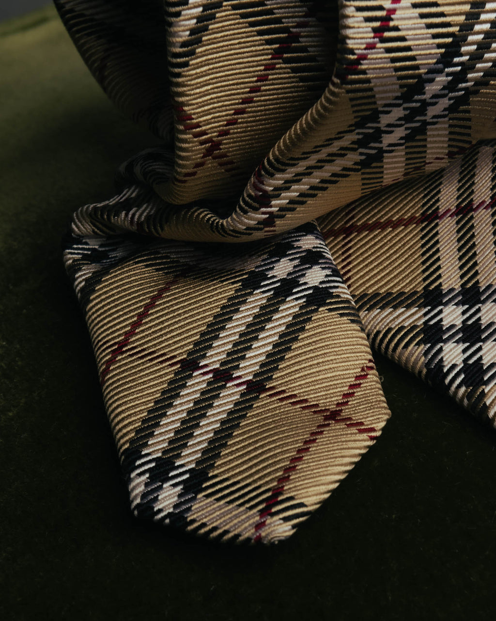 "BURBERRY LONDON" 00's Beige checked silk necktie
