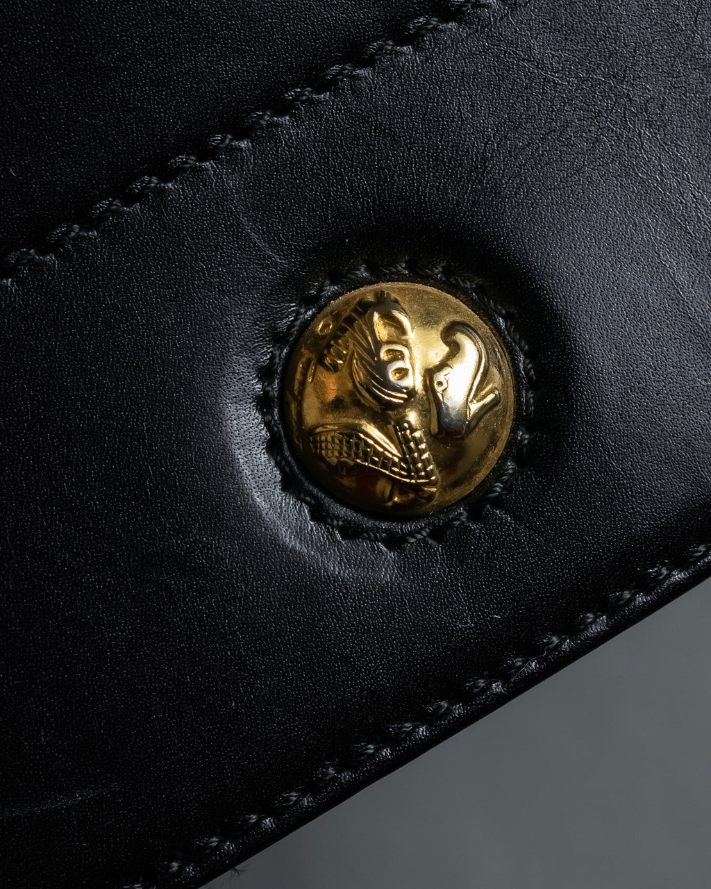 "Salvatore Ferragamo" 90's Animal motif studs design leather bag