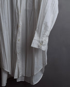 "ISSEY MIYAKE" Pleated design polyester long shirt