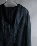 "sacai" Wig design sheer hooded pullover