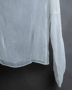 "ISSEY MIYAKE" High neck pleated sheer pullover