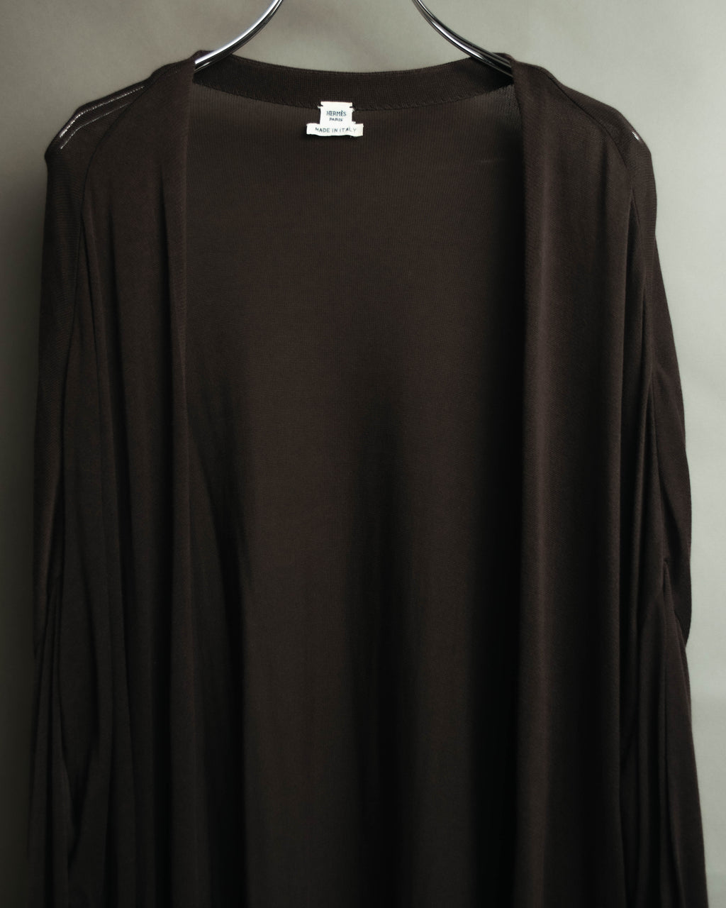 "Hermès" 00's Draped cotton silk long cardigan