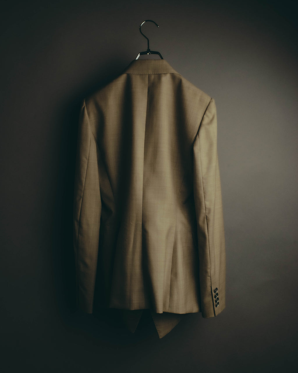 -SPECIAL- "HERMÈS" 90's-00's Wool silk tailored asymmetrical setup suit