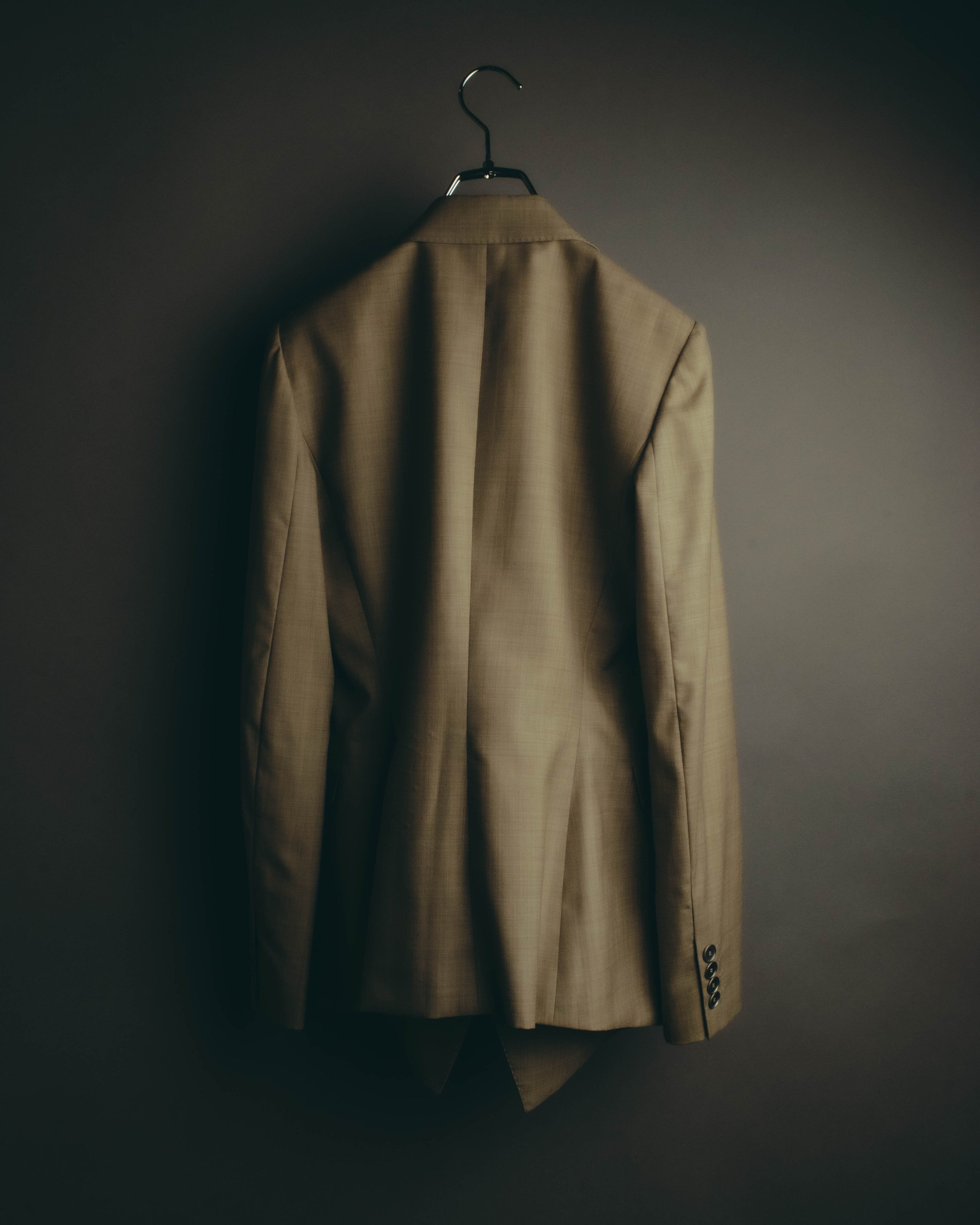 -SPECIAL- "HERMÈS" 90's-00's Wool silk tailored asymmetrical setup suit