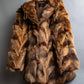 Vintage gradient fur hooded jacket