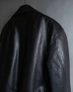 "MOSCHINO" Box silhouette leather double rider jacket