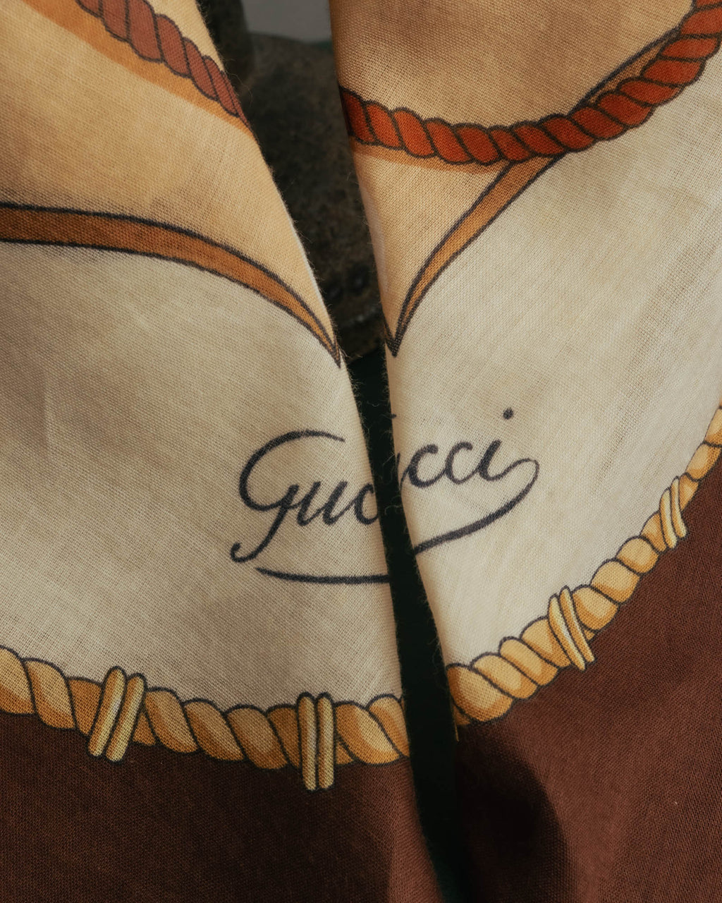 “GUCCI” 70’s-80’s nautical motif sheer scarf