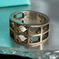 "Tiffany&Co" Silver 925 square cut edged ring