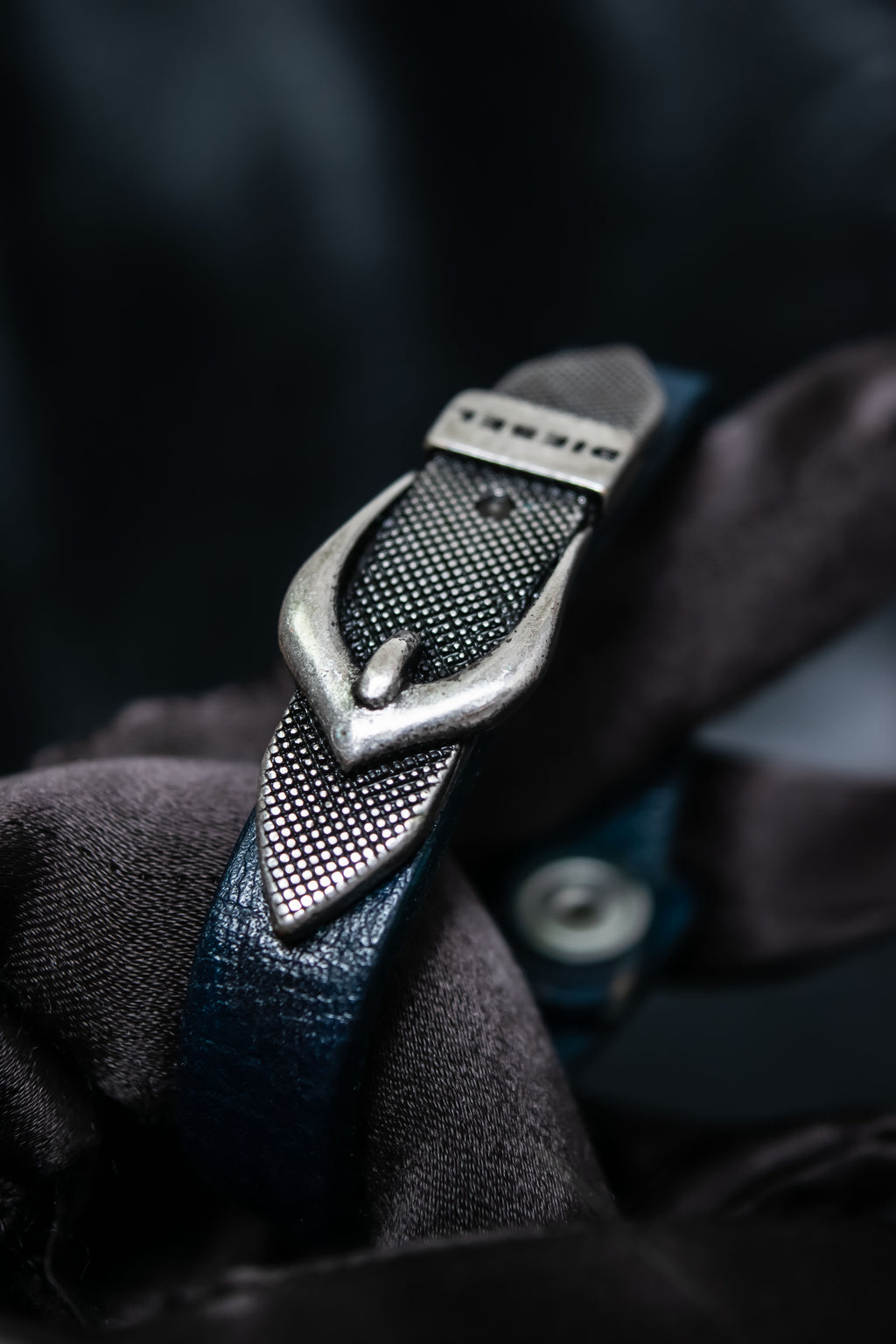 “DIESEL” Logo belt designed leather bracelet