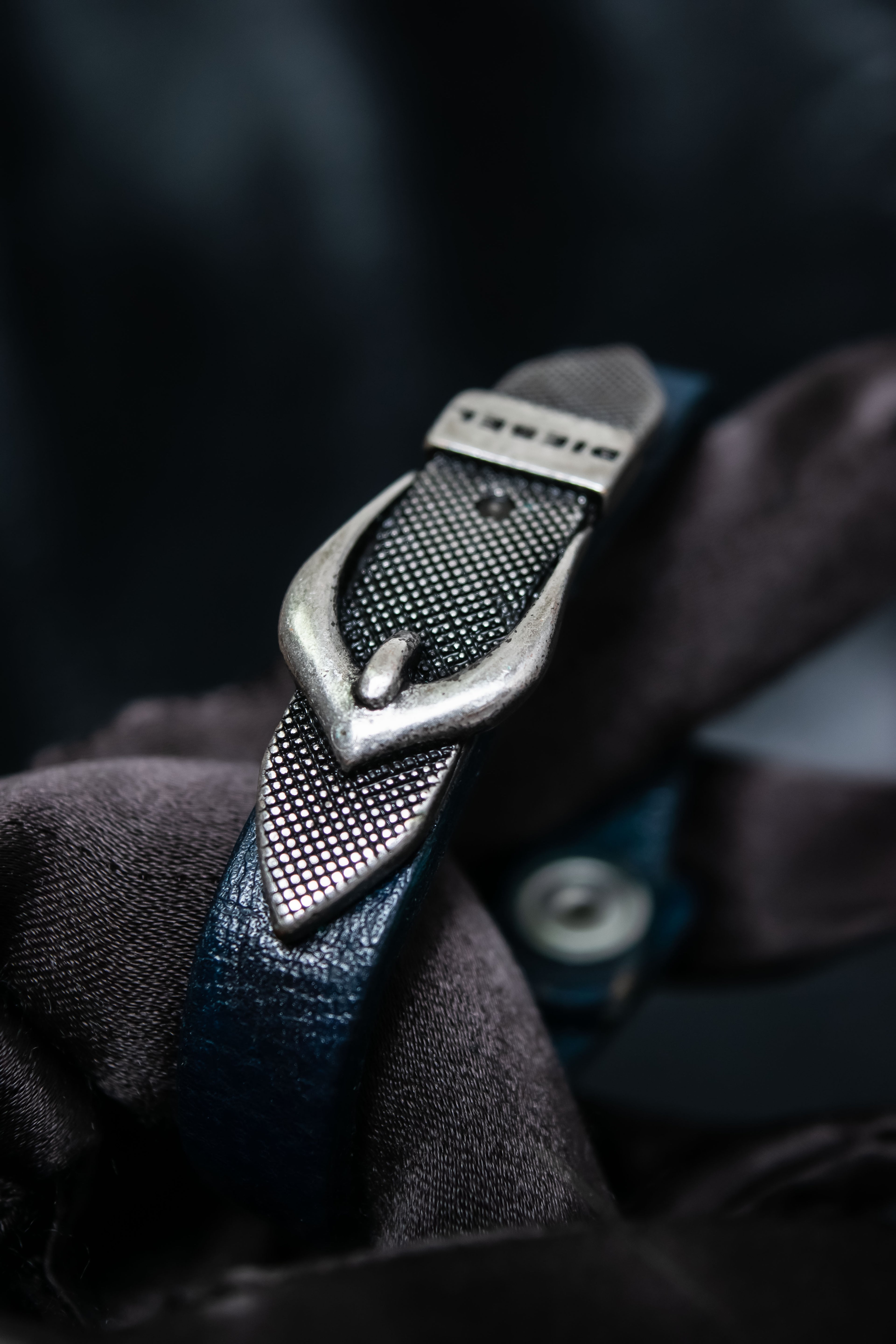 “DIESEL” Logo belt designed leather bracelet