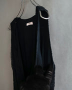 "RED VALENTINO"Ribbon belted design lace black dress