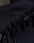 "ISSEY MIYAKE" Organic cutout fringe wrap skirt