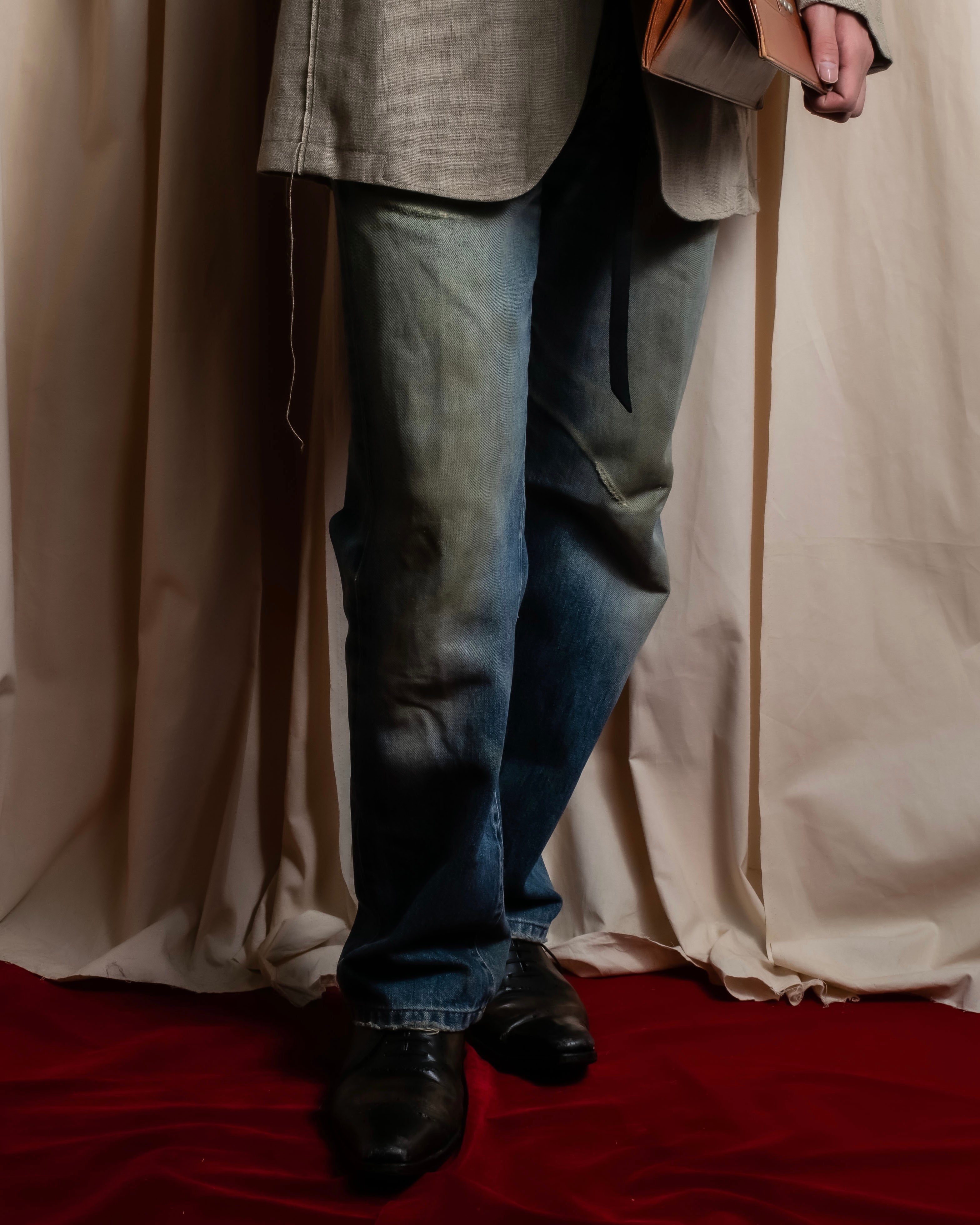 "GUCCI" Gradient fade design tapered denim