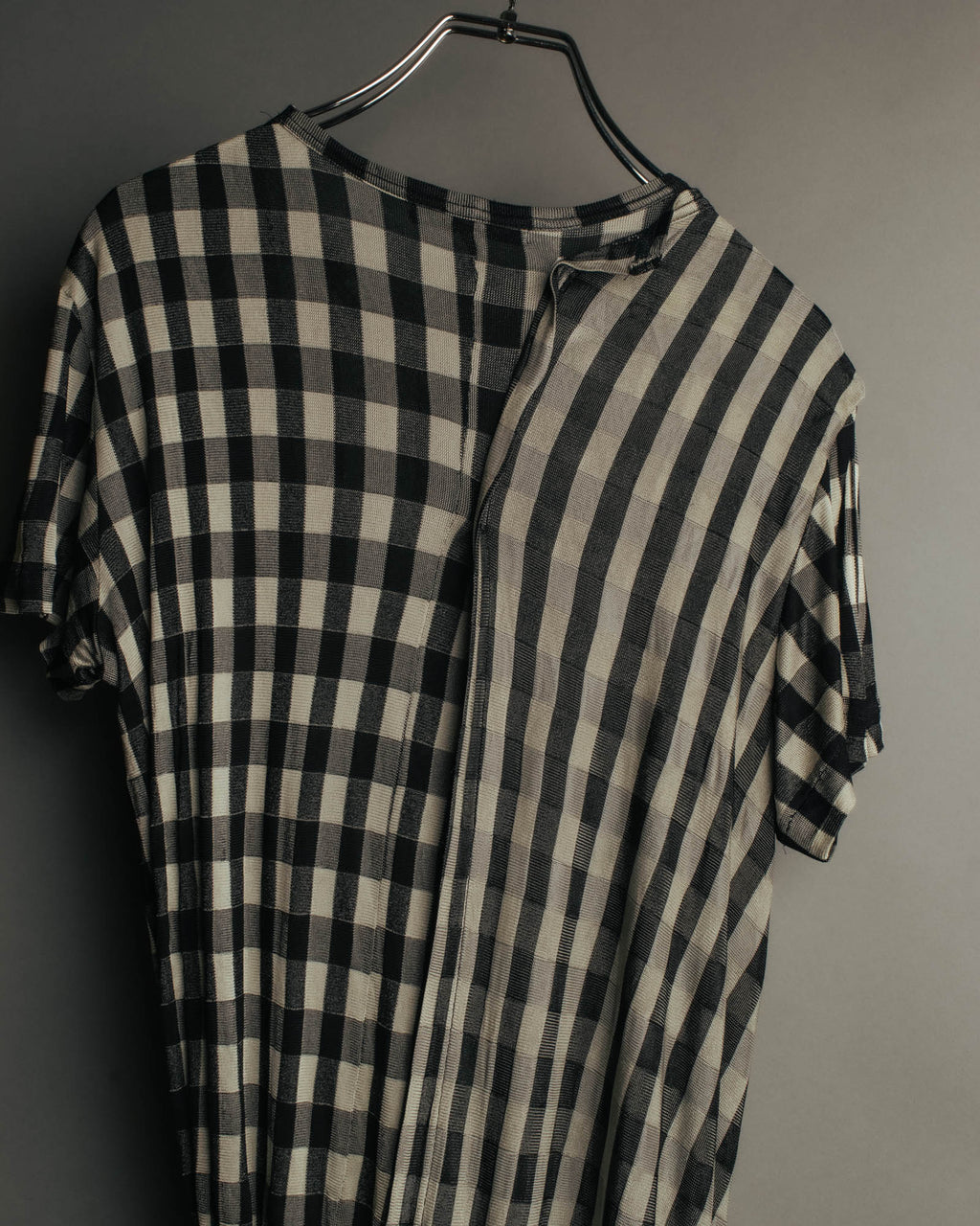 “tricot COMME des GARÇONS” 00’s-10’s Asymmetric gingham draped top