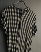 “tricot COMME des GARÇONS” 00’s-10’s Asymmetric gingham draped top