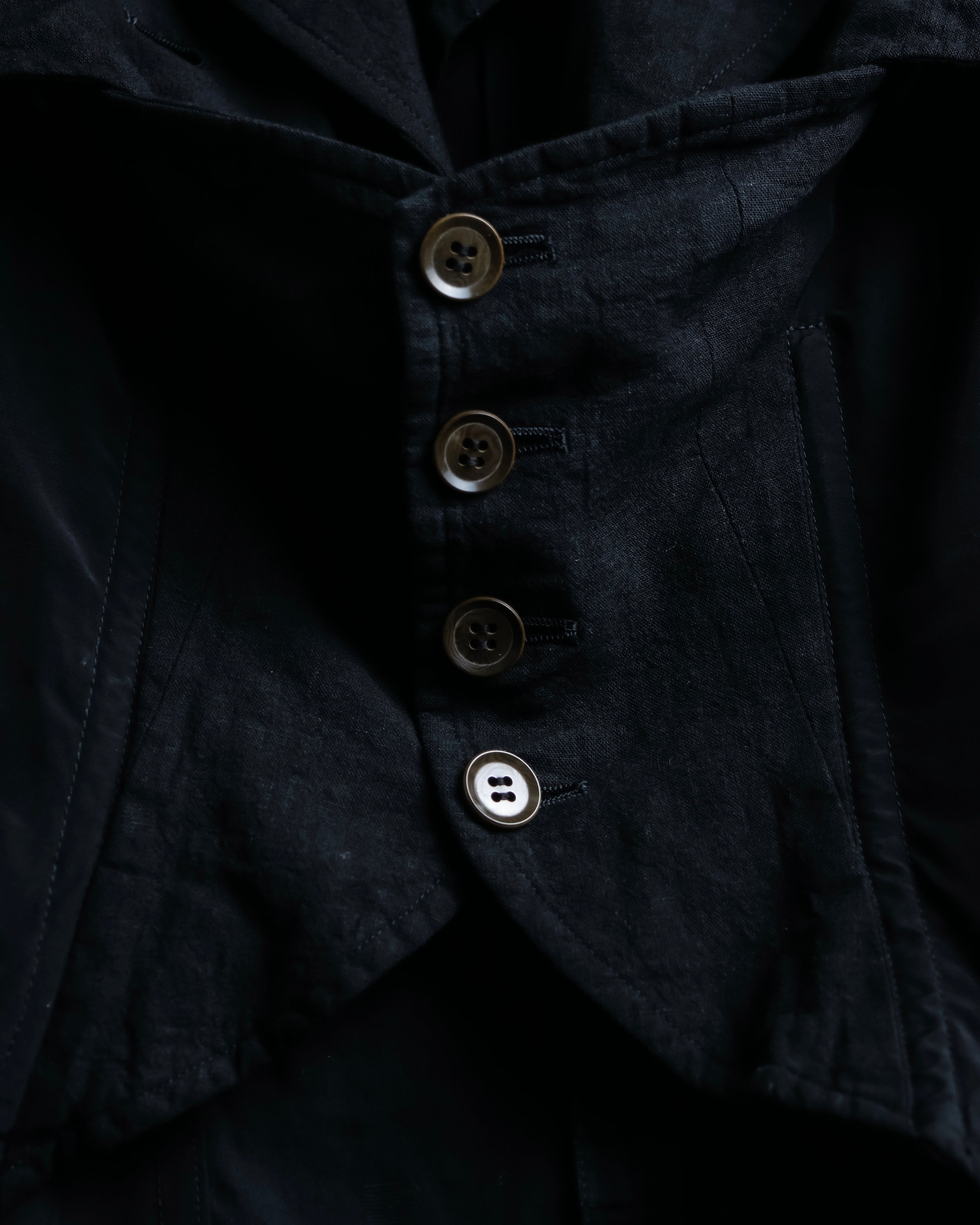 “Y’s COMPOSITION: SEE ATTACHED LABEL” Layered design multi buttons tail coat