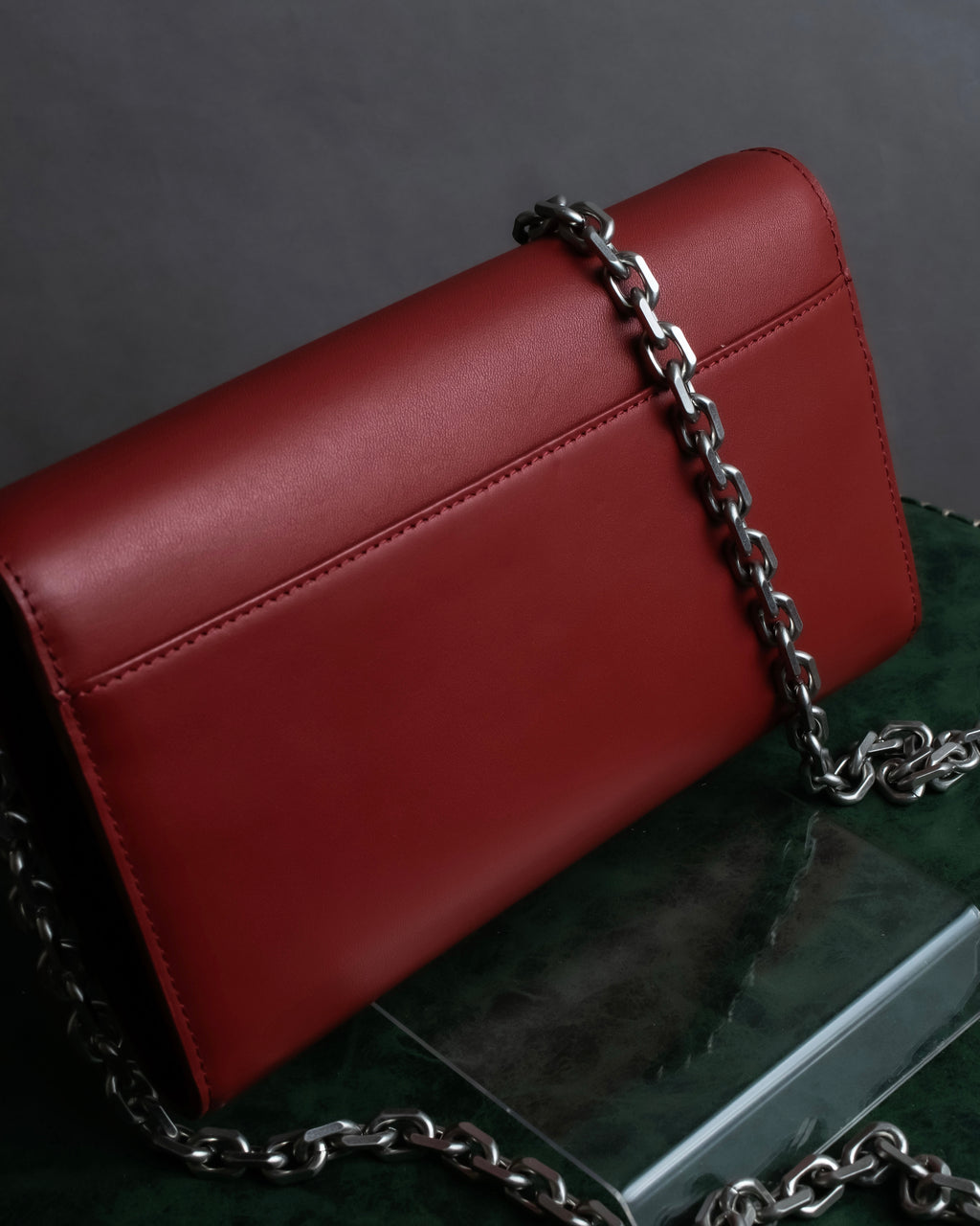 "KENZO" K motif design chain shoulder wallet bag