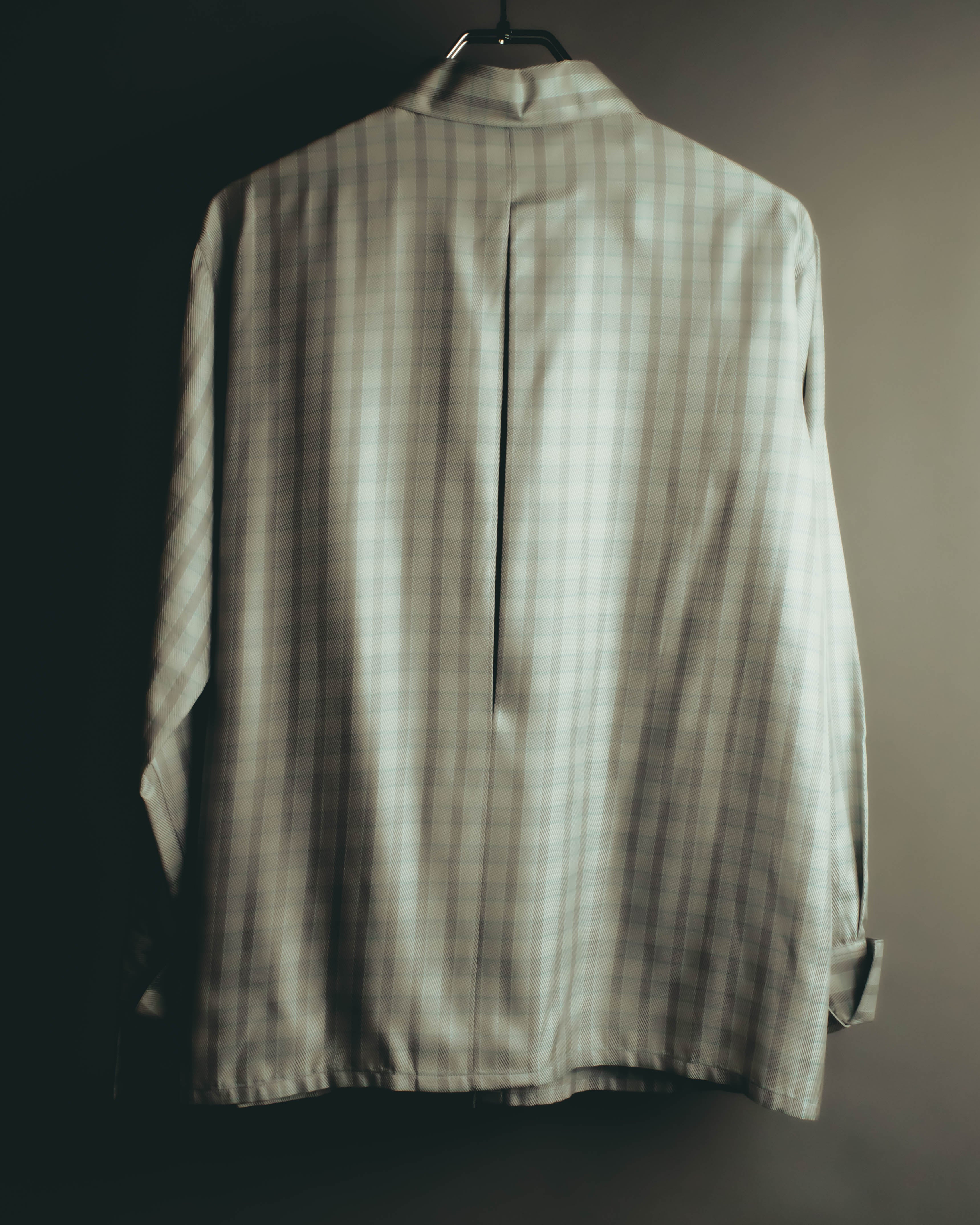"Christian Dior" 80's-90's Silk blend checked long sleeve blouse
