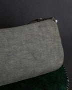 "Christian Dior" Malice Pearl Series greige color canvas shoulder bag