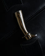 "GUCCI" Saddlery motif crisp design vintage leather shoulder bag